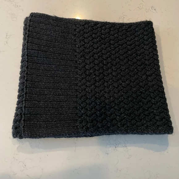 Zara Man Stylish Knit Scarf w Rib Trim Made in Turkey Charcoal Grey Sz M NWOT - Picture 7 of 7
